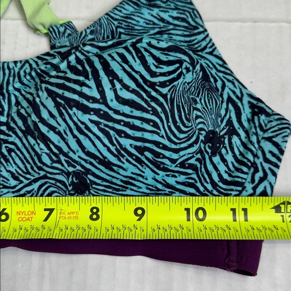 VSX Sport Victoria Secret Racerback Padded Sports Bra 32B Blue Zebra Print - Picture 8 of 9